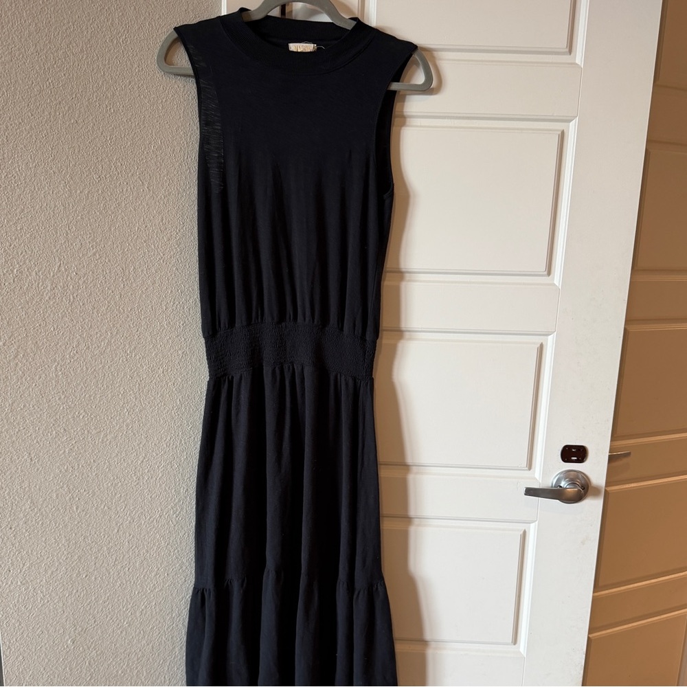 Nation ltd Barrett Dress Jet Black Pima Cotton made in Peru size Small - Picture 5 of 8